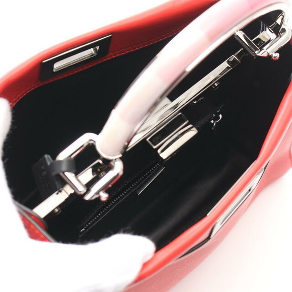 Fendi Peekaboo Iconic Red Leather Handbag - Picture 3 of 6
